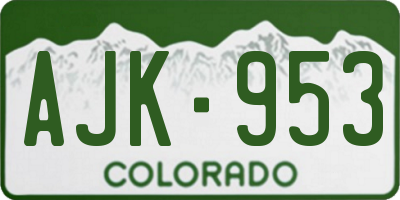 CO license plate AJK953