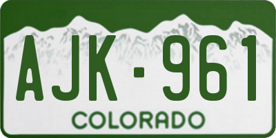 CO license plate AJK961