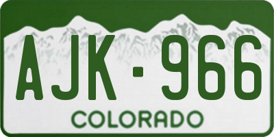 CO license plate AJK966