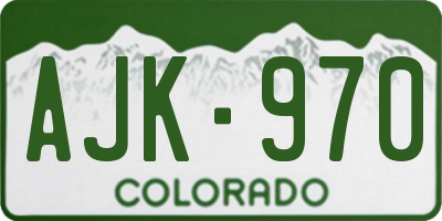 CO license plate AJK970