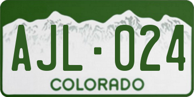 CO license plate AJL024
