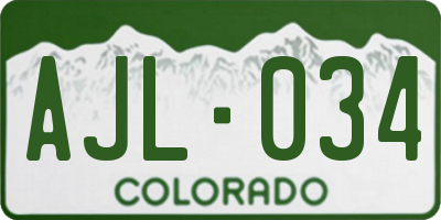 CO license plate AJL034