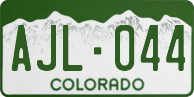 CO license plate AJL044