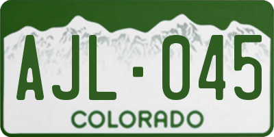 CO license plate AJL045