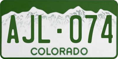 CO license plate AJL074
