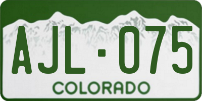 CO license plate AJL075