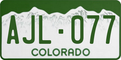 CO license plate AJL077