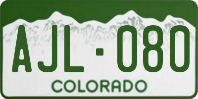 CO license plate AJL080