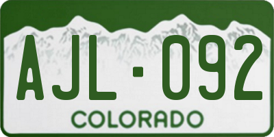 CO license plate AJL092