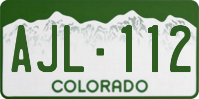 CO license plate AJL112