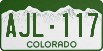 CO license plate AJL117