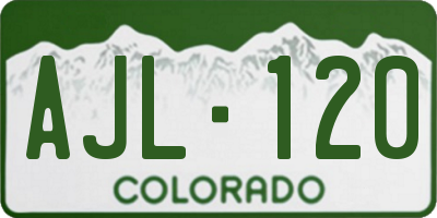 CO license plate AJL120