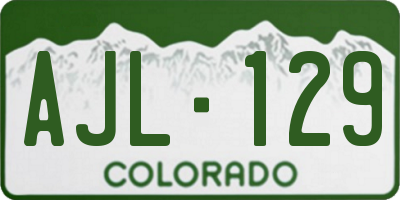 CO license plate AJL129