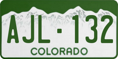 CO license plate AJL132
