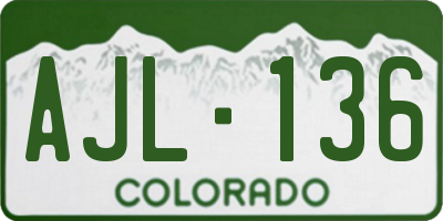 CO license plate AJL136