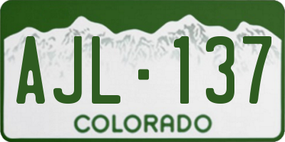CO license plate AJL137