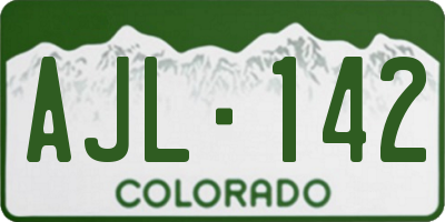 CO license plate AJL142