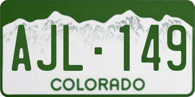 CO license plate AJL149