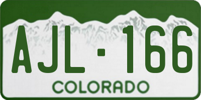 CO license plate AJL166