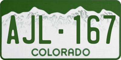 CO license plate AJL167