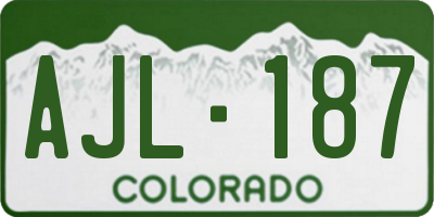CO license plate AJL187