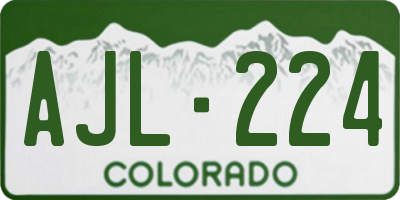 CO license plate AJL224