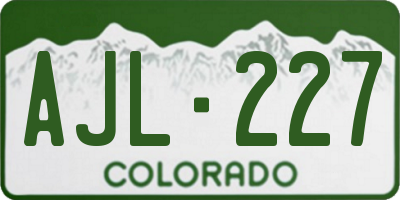 CO license plate AJL227