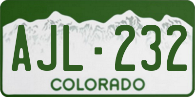 CO license plate AJL232