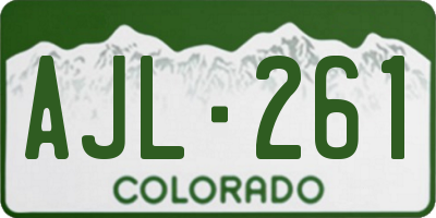 CO license plate AJL261