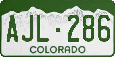 CO license plate AJL286