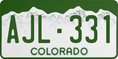 CO license plate AJL331