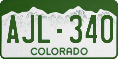 CO license plate AJL340