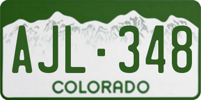 CO license plate AJL348