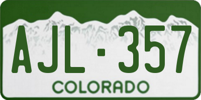 CO license plate AJL357