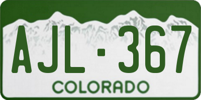CO license plate AJL367