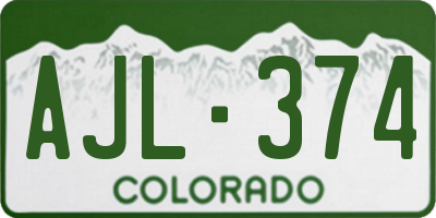 CO license plate AJL374