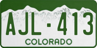 CO license plate AJL413