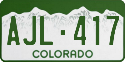 CO license plate AJL417
