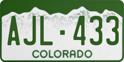 CO license plate AJL433