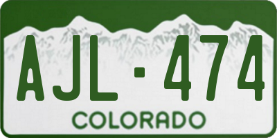 CO license plate AJL474
