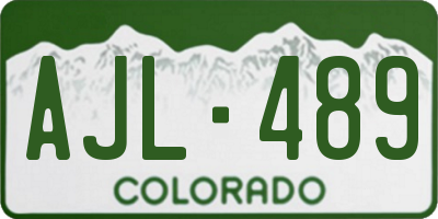 CO license plate AJL489