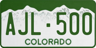 CO license plate AJL500