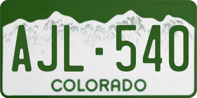 CO license plate AJL540