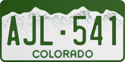 CO license plate AJL541