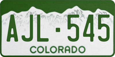 CO license plate AJL545