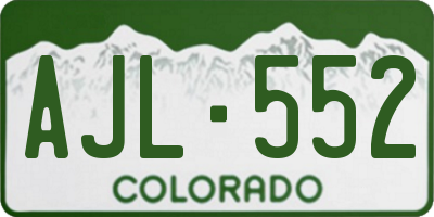 CO license plate AJL552