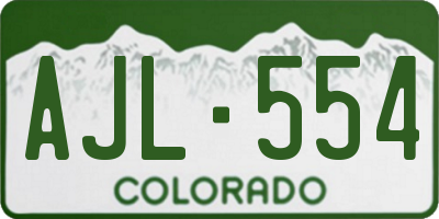 CO license plate AJL554