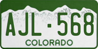 CO license plate AJL568