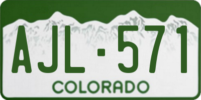 CO license plate AJL571