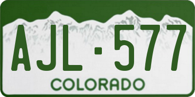 CO license plate AJL577